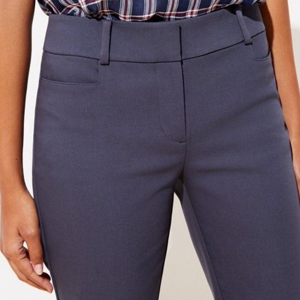 NWT Ann Taylor LOFT $70 Julie Skinny Ankle Length Dress Pant 2 Mid-Rise Gray - Picture 2 of 16